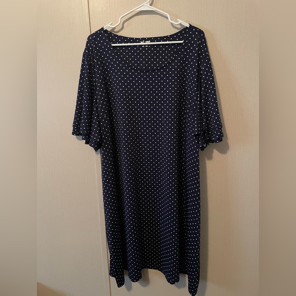 Kim Rogers Navy Polka Dot Dress